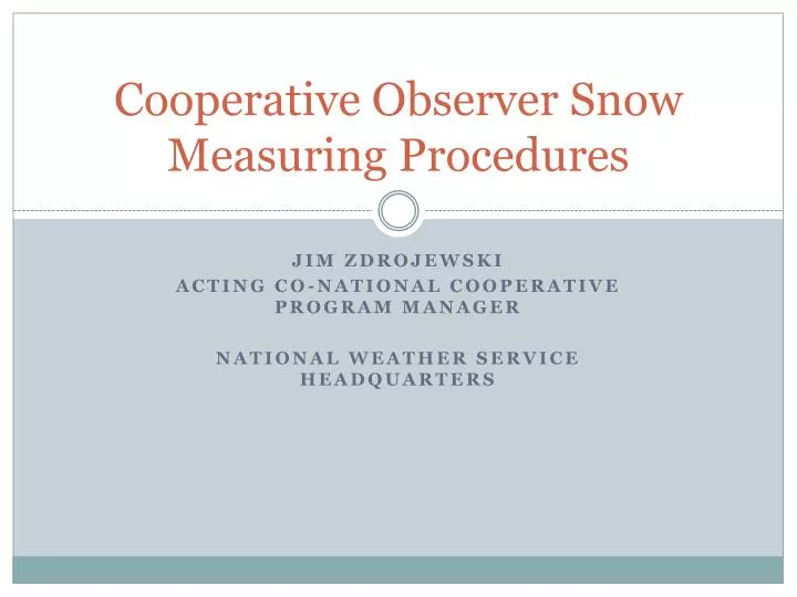 cooperative observer snow measuring procedures