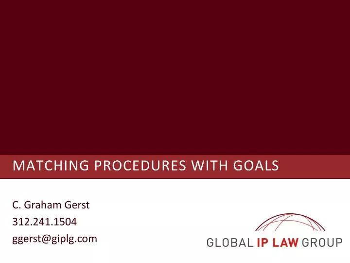 matching procedures with goals