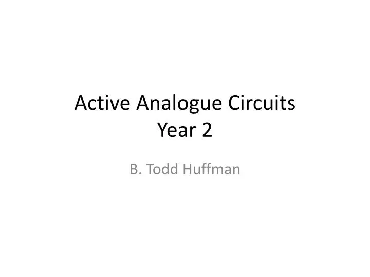 active analogue circuits year 2