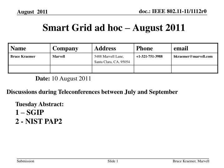 smart grid ad hoc august 2011