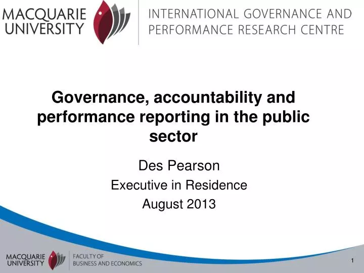 governance accountability and performance reporting in the public sector