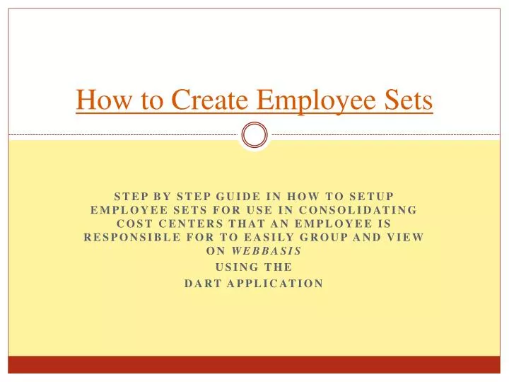 how to create employee sets