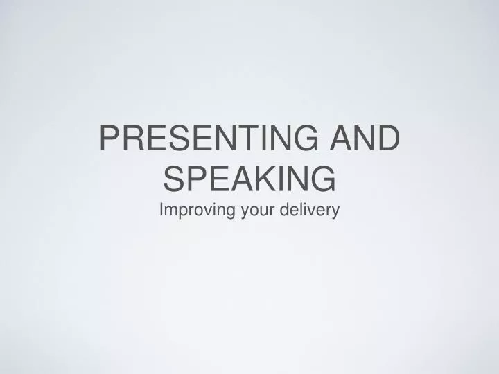 presenting and speaking