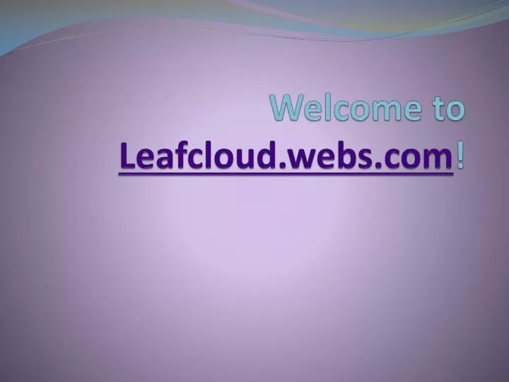 welcome to leafcloud webs com