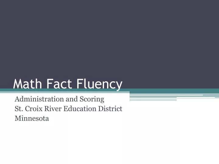 math fact fluency