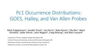 Pc1 Occurrence Distributions: GOES, Halley, and Van Allen Probes