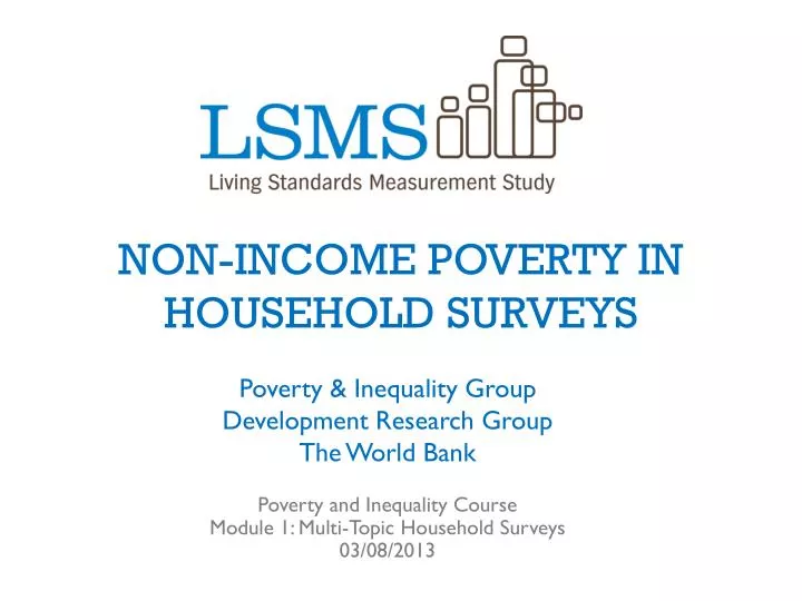 non income poverty in household surveys