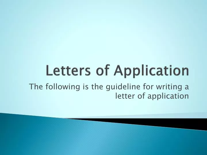 letters of application