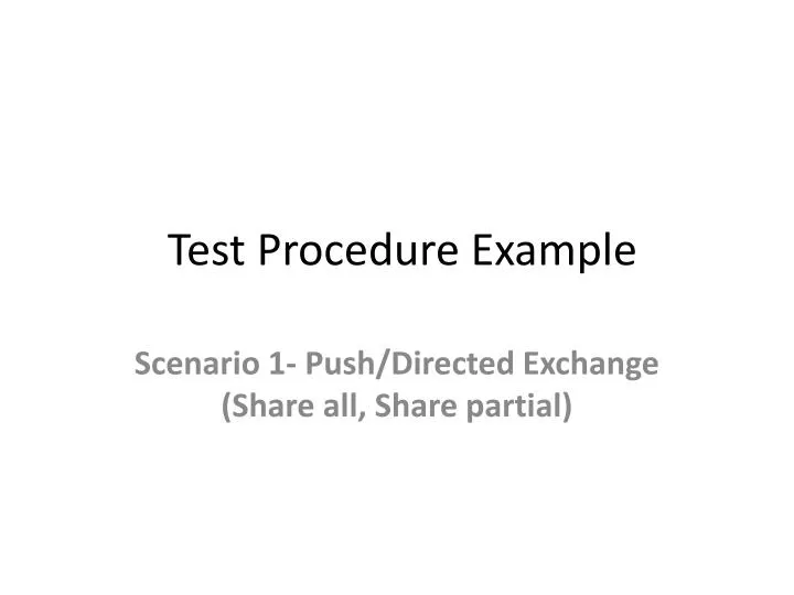 test procedure example