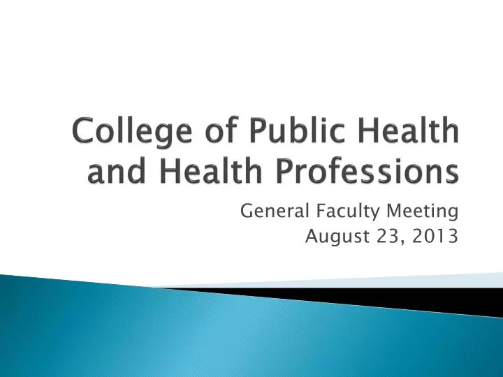 college of public health and health professions