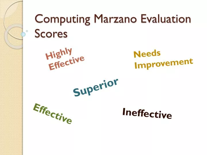 computing marzano evaluation scores