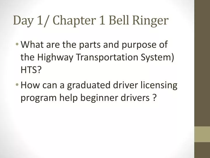 day 1 chapter 1 bell ringer