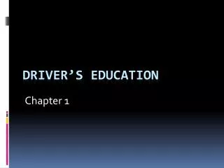 Driver’s Education