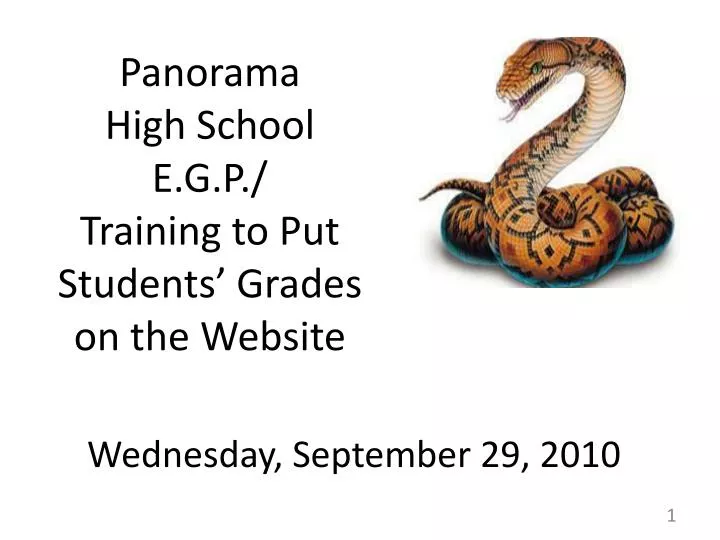 panorama high school e g p training to put students grades on the website