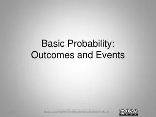 Basic Probability: Outcomes and Events