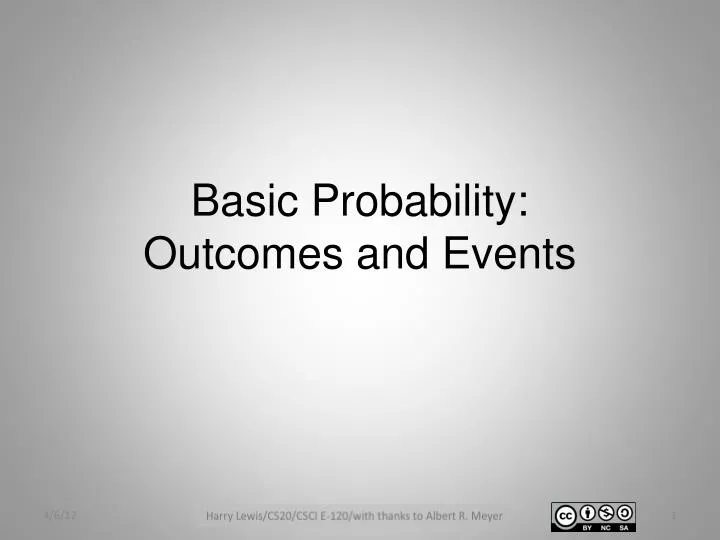 basic probability outcomes and events