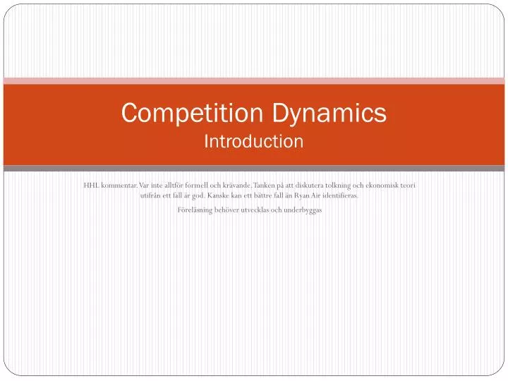 competition dynamics introduction