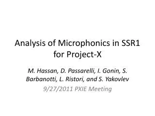 Analysis of Microphonics in SSR1 for Project-X