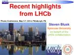 Recent highlights from LHCb