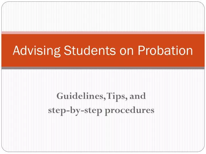advising students on probation