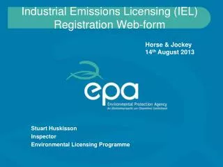 Industrial Emissions Licensing (IEL) Registration Web-form