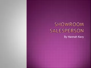 Showroom Salesperson