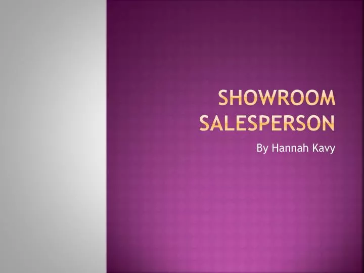 showroom salesperson