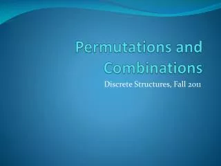 permutations and combinations