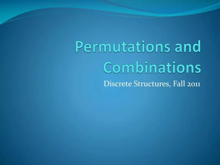 permutations and combinations