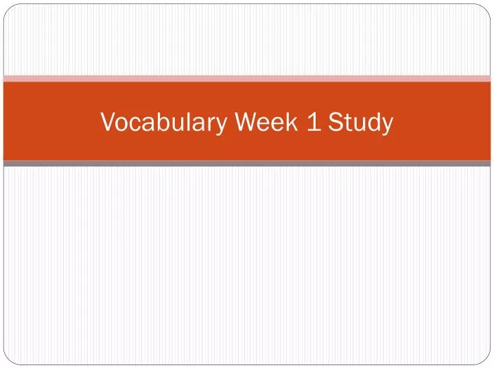 vocabulary week 1 study