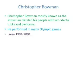 Christopher Bowman