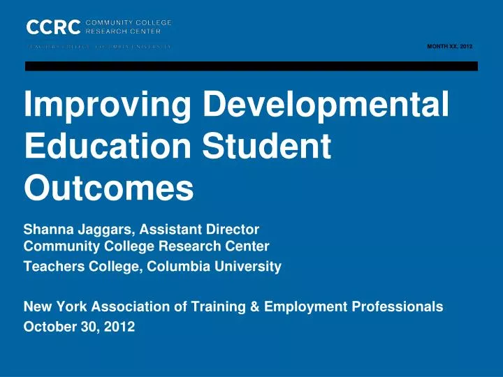 improving developmental education student outcomes