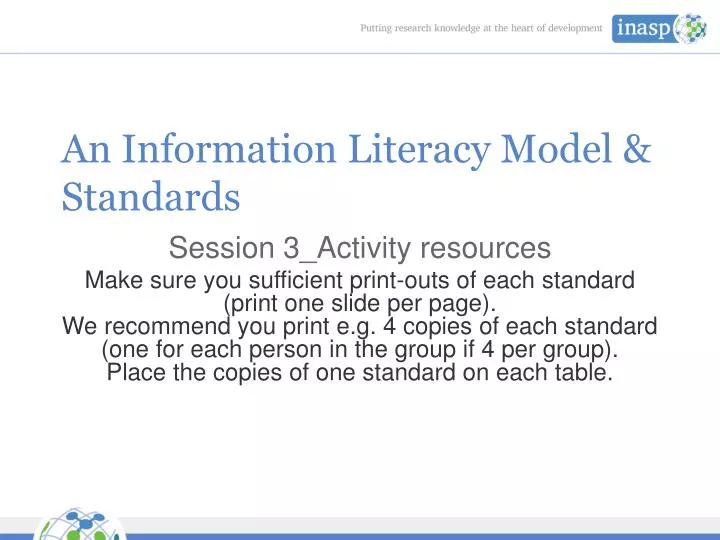 an information literacy model standards