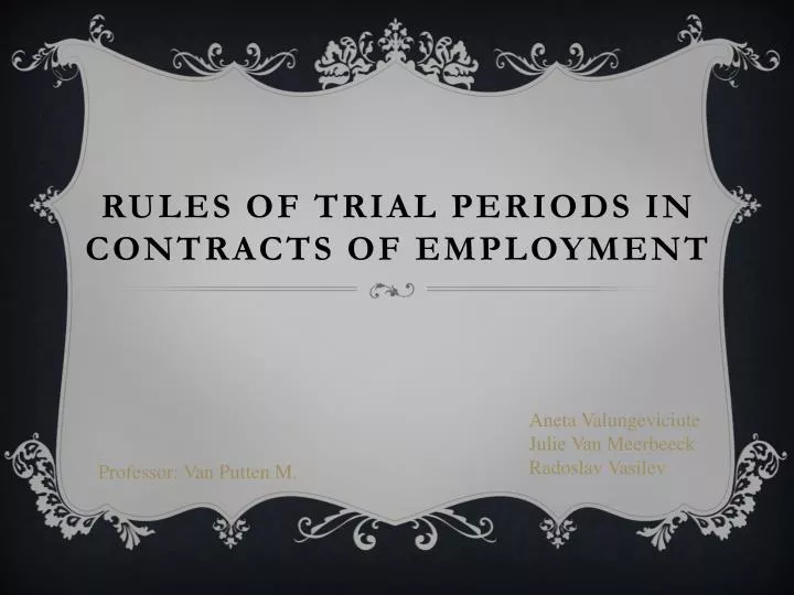 rules of trial periods in contracts of employment