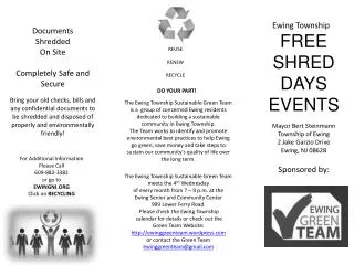 FREE SHRED DAYS EVENTS
