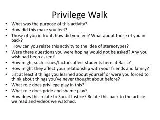 Privilege Walk