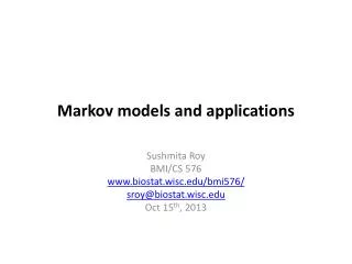 Markov models and applications