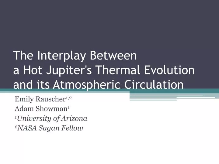 the interplay between a hot jupiter s thermal evolution and its atmospheric circulation