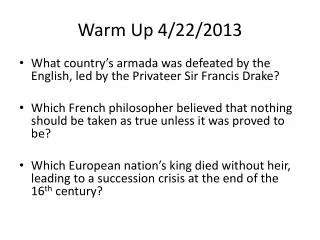 warm up 4 22 2013