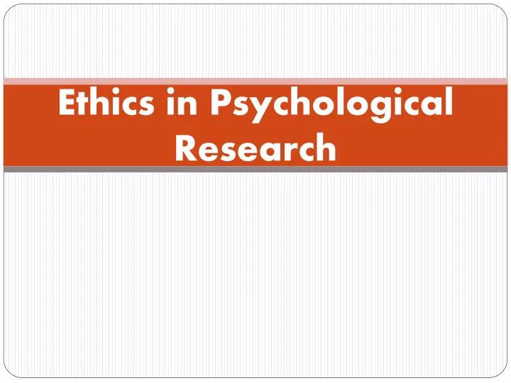 ethics in psychological research