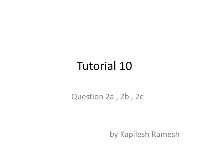 tutorial 10