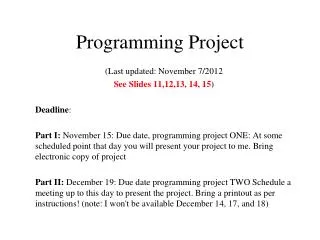 Programming Project