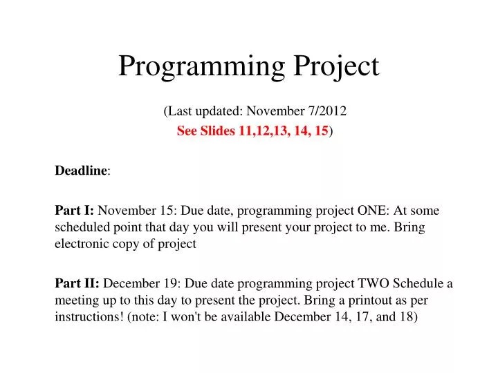 programming project