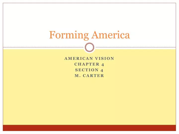 forming america