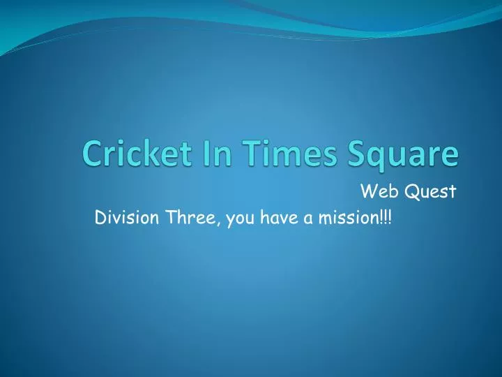 cricket in times square
