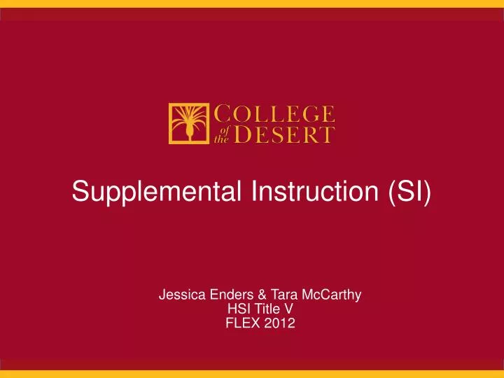 supplemental instruction si