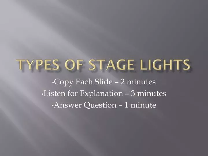 types of stage lights