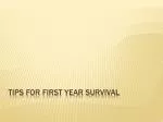 Tips for first year survival - slide 1
