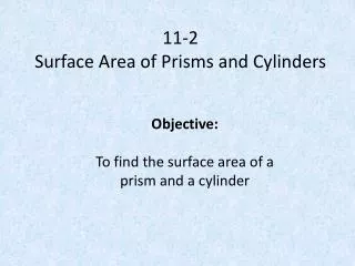 11 2 surface area of prisms and cylinders