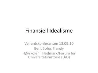finansiell idealisme